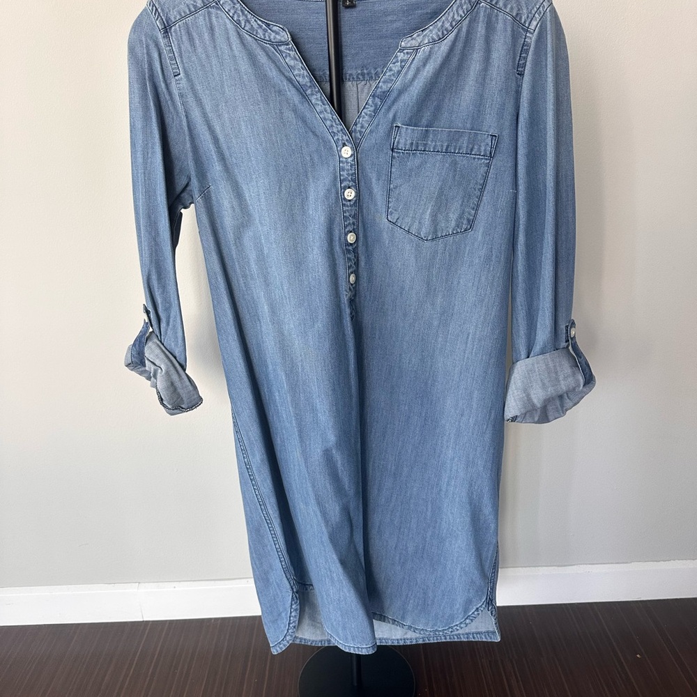 Express Light Blue Long Sleeve Dress